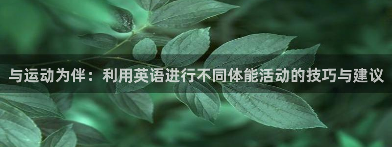 一竞技官方正版app官网:与运动为伴:利用英语进行不同体能活